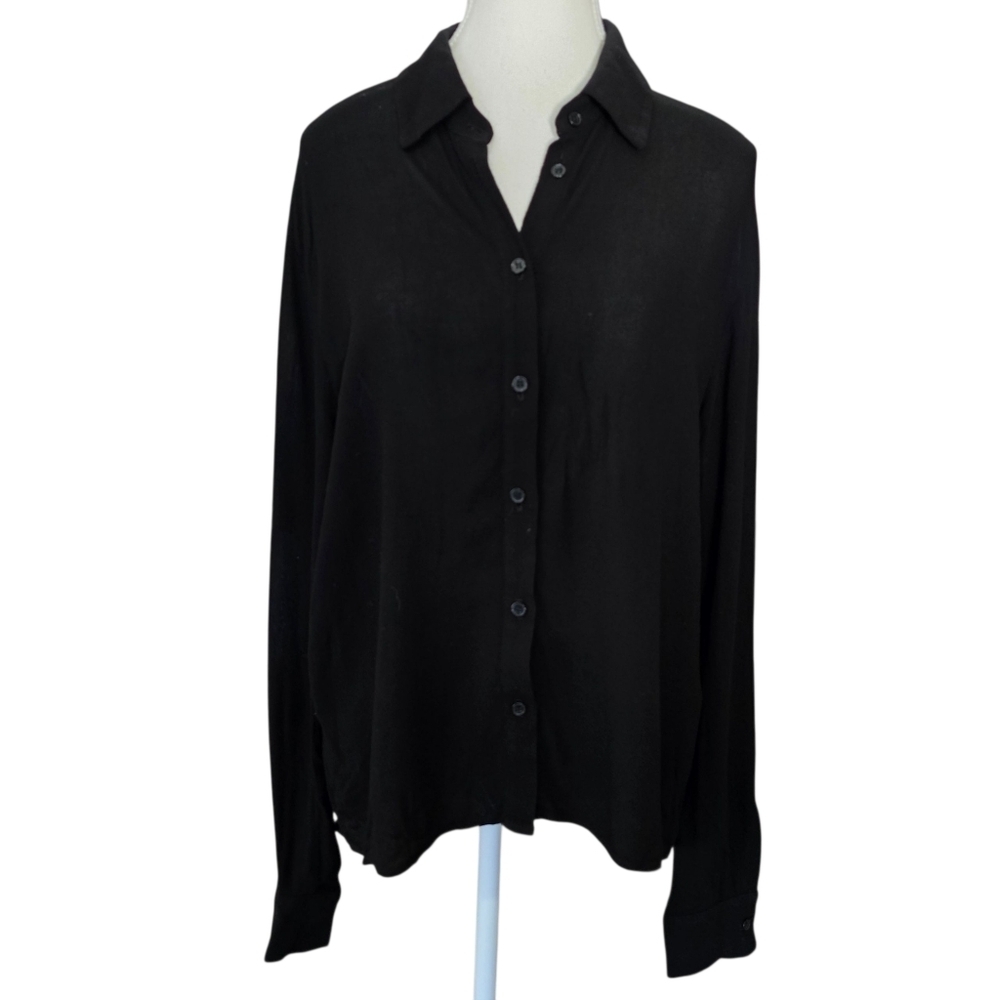 Michael Lauren Black Long Sleeve Button Down Size XS